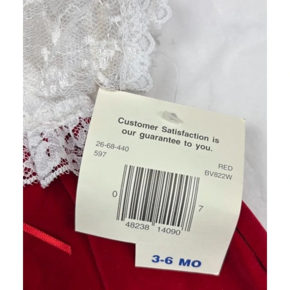 Little Precious Red Velvet Girl 3 6‎ Mos Christmas Holiday Dress Outfit 2pc NWT
